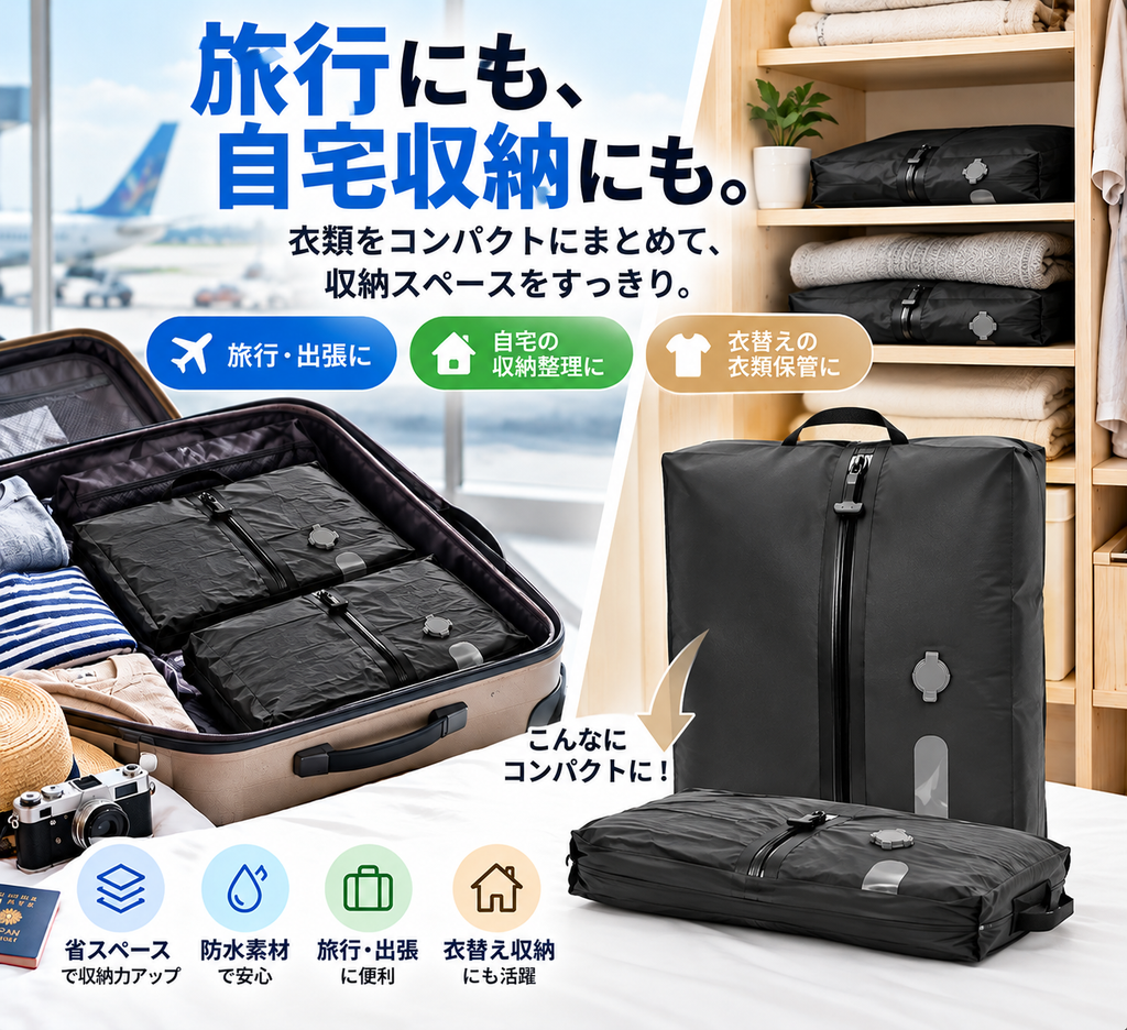 旅行用圧縮バッグ｜単品・電動ポンプ付きセット